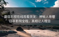 蘑菇影视在线观看突发：神秘人亲曝白羊影院全程，真相让人瞠目