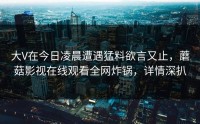 大V在今日凌晨遭遇猛料欲言又止，蘑菇影视在线观看全网炸锅，详情深扒
