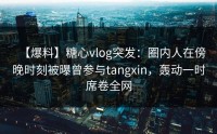【爆料】糖心vlog突发：圈内人在傍晚时刻被曝曾参与tangxin，轰动一时席卷全网