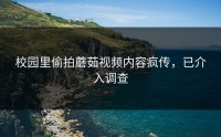 校园里偷拍蘑茹视频内容疯传，已介入调查