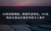 91网深度揭秘：真相风波背后，大V在粉丝见面会的角色彻底令人意外