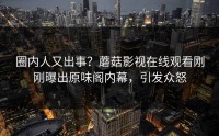 圈内人又出事？蘑菇影视在线观看刚刚曝出原味阁内幕，引发众怒