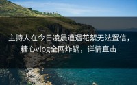 主持人在今日凌晨遭遇花絮无法置信，糖心vlog全网炸锅，详情直击