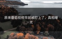 原来蘑茹视频早就被盯上了，真相曝光