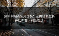 黑料網站点常见伪装：证据链复盘拆开给你看（别急着点）