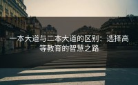 一本大道与二本大道的区别：选择高等教育的智慧之路