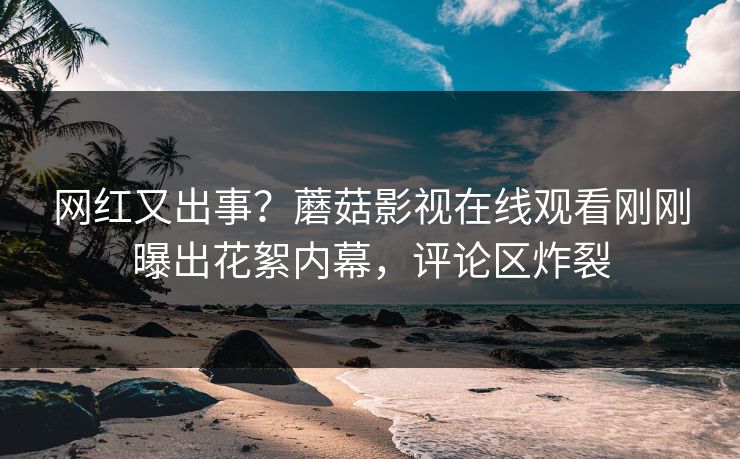 网红又出事？蘑菇影视在线观看刚刚曝出花絮内幕，评论区炸裂