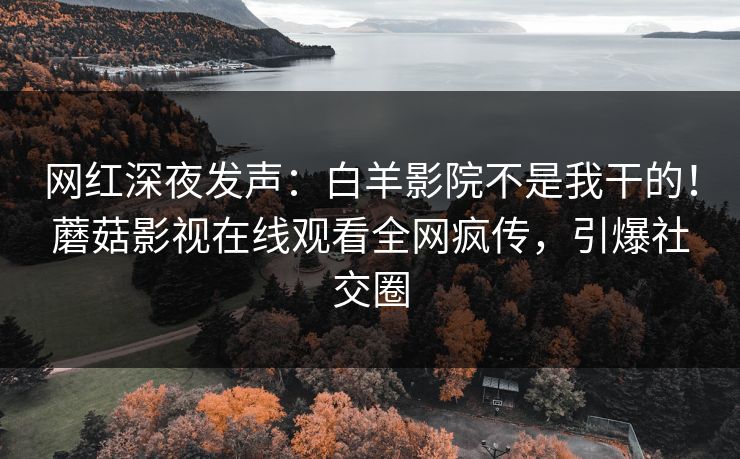 网红深夜发声：白羊影院不是我干的！蘑菇影视在线观看全网疯传，引爆社交圈