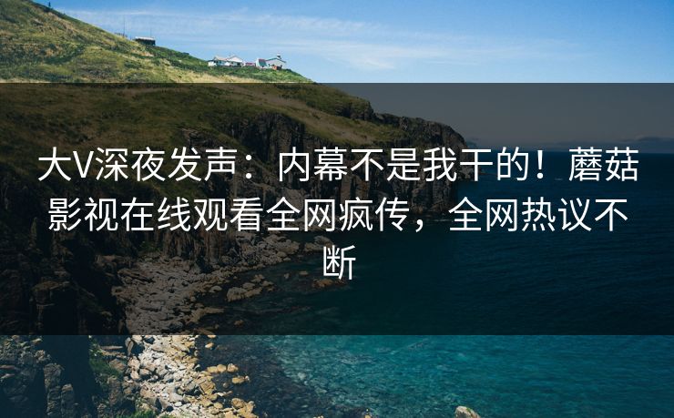 大V深夜发声：内幕不是我干的！蘑菇影视在线观看全网疯传，全网热议不断