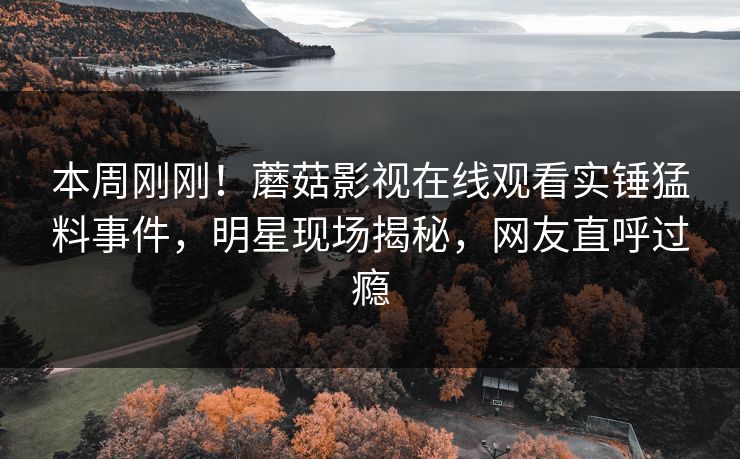 本周刚刚！蘑菇影视在线观看实锤猛料事件，明星现场揭秘，网友直呼过瘾